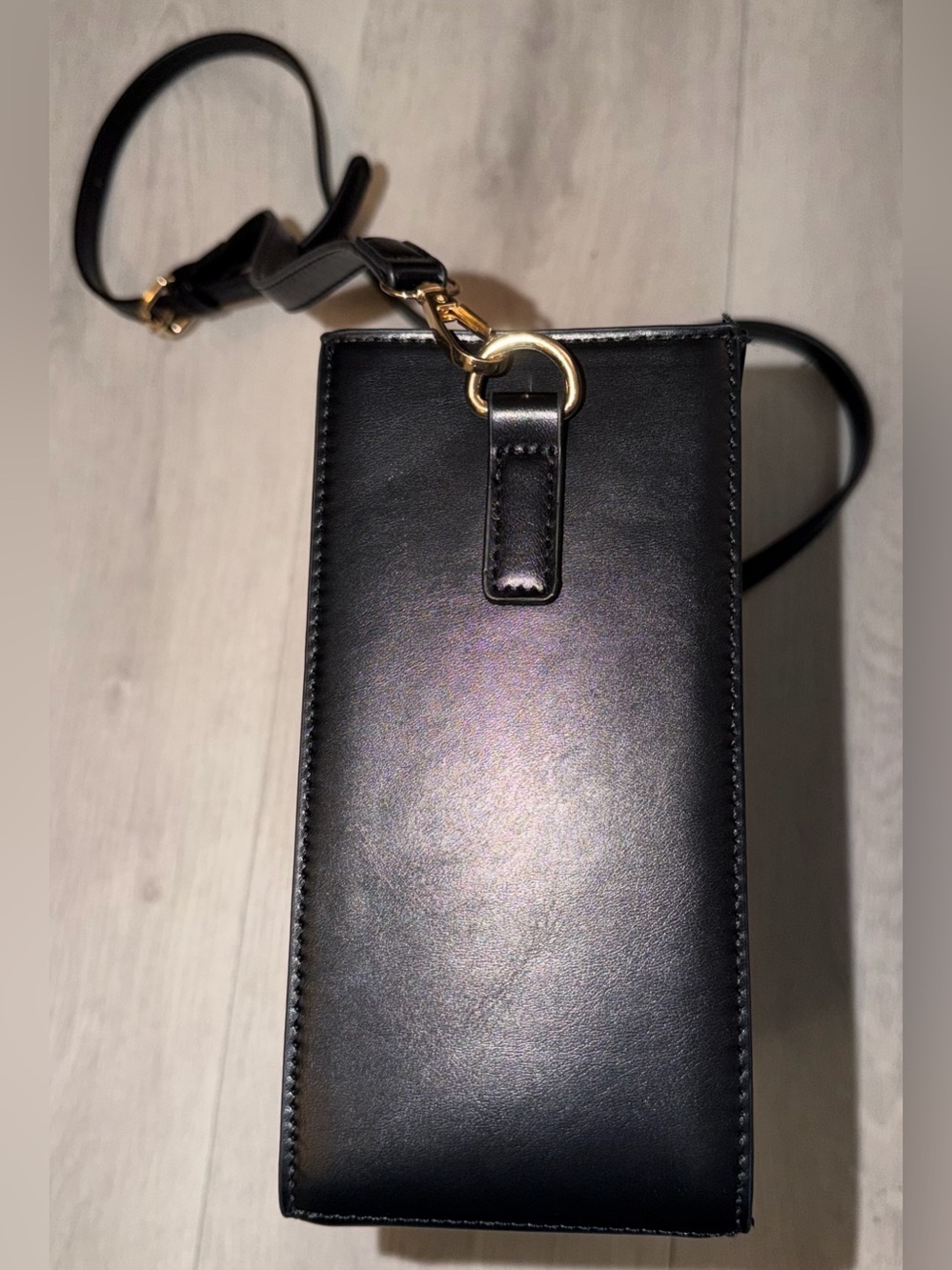 Black Structured Crossbody Bag with Cup Holder - Picture 12 of 14